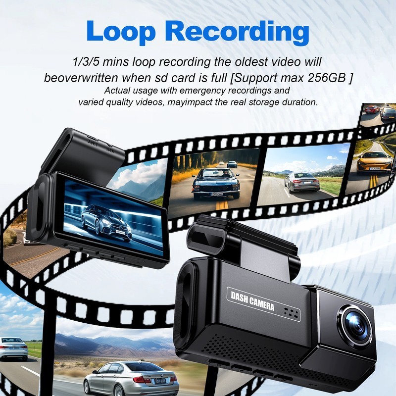 Dash Cam Uhd 4K Anteriore 2K Vista Posteriore GPS WIFI Adas Auto Dvr Touch Screen Hardwire - Miniatura 10