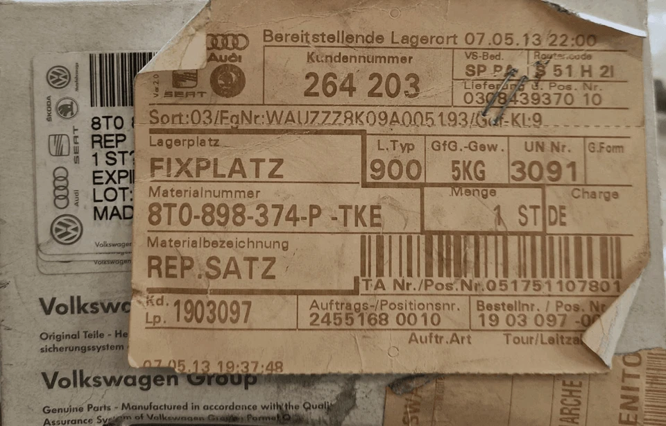 Serie de cilindros de cerradura  AUDI A4 Allroad (8K) 2.0 TDI FAP (105Kw) SW - Imagen 4 de 4