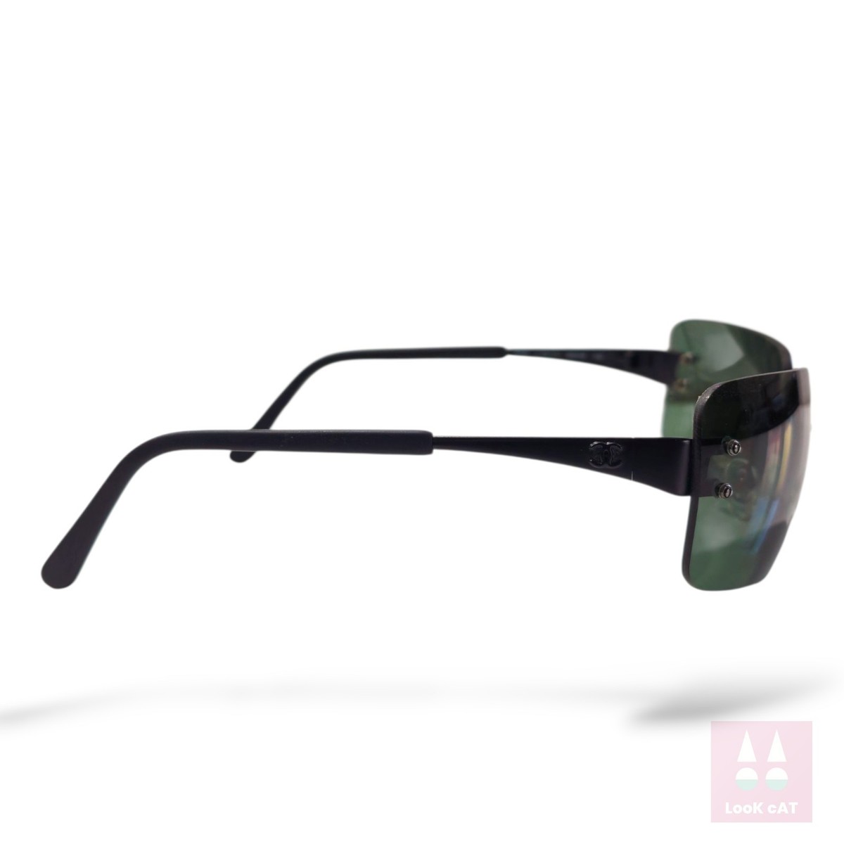 Chanel 4005 vintage sunglasses Y2k Black Frameless never used old