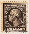 US Stamps Collection Scott#342 $1 Washington Used Perfin