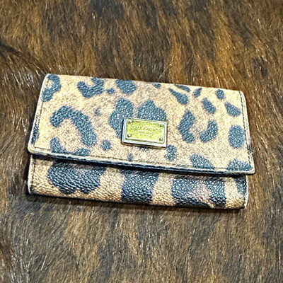 Dolce&Gabbana Animal Print Leather Women s Wallet Logo Accent Card Slots