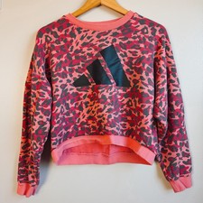 Adidas Pink Leopard Print Sweatshirt Size Small