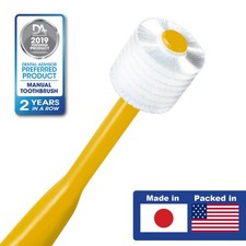 Brilliant Baby Toothbrush Rounded Bristles for 4 to 24 Months Yellow 2pk