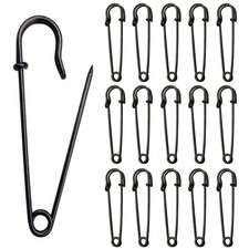 20 Pack Black Large Safety Pins, 4" Heavy Duty Blanket Pins for All Kinds of ...