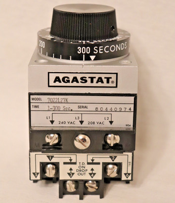 7022L27K Agastat Relay Timer Contactor Assembly 1-300 Seconds Time Delay Drop TD