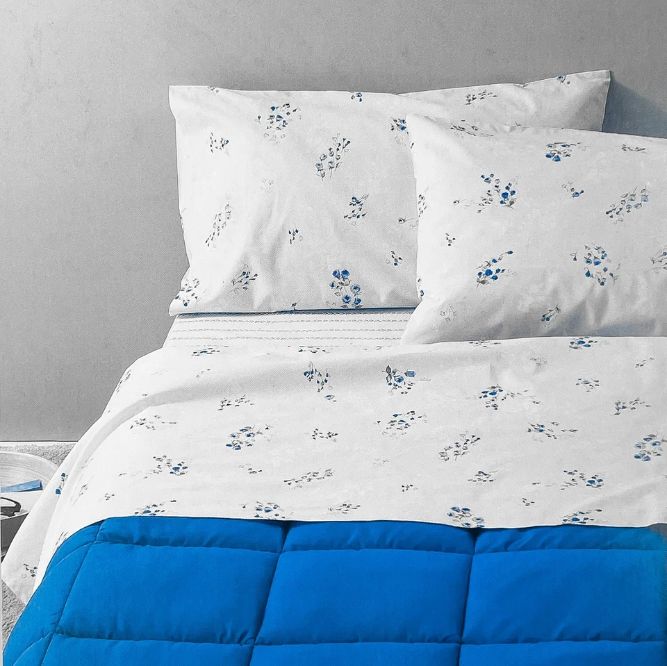 Lenzuola Zucchi Flanella invernale matrimoniale 2 piazze Chantal Blu cotone - Immagine 3 di 4