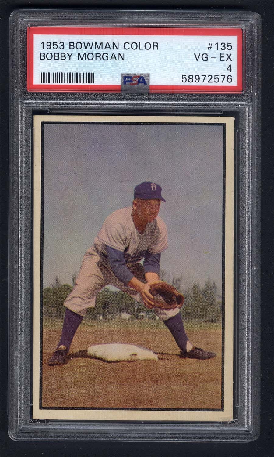 1953 Bowman Color #135 Bobby Morgan PSA 4 APPEARS NICER