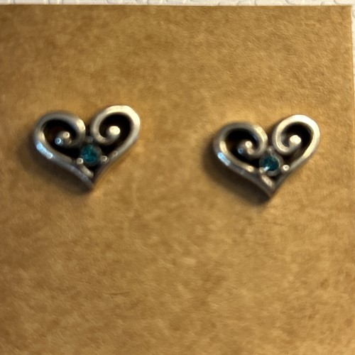Brighton - Alcazar Heart Mini Post Blue Crystal Earrings.  