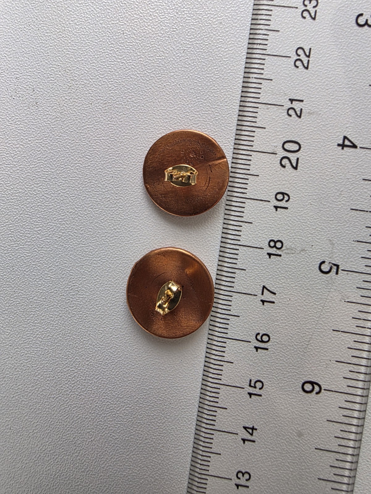 Artisan Made Copoer Solid Stud Pierced Earrings S… - image 6