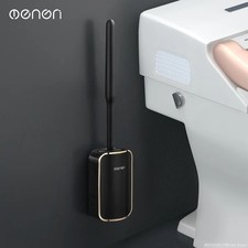 Premium Quality Bathroom Toilet Cleaning Flexible Brush and Holder Set With Lid