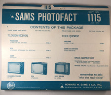 SAMS PHOTOFACT FOLDER SET NO. 1115, 1970, SCHEMATICS  SERVICE MANUALS