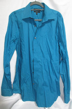 Apt 9 Mens Turquoise Long Sleeve Button Down Slim Fit Shirt SZ 16 1/2 36/37 NWOT