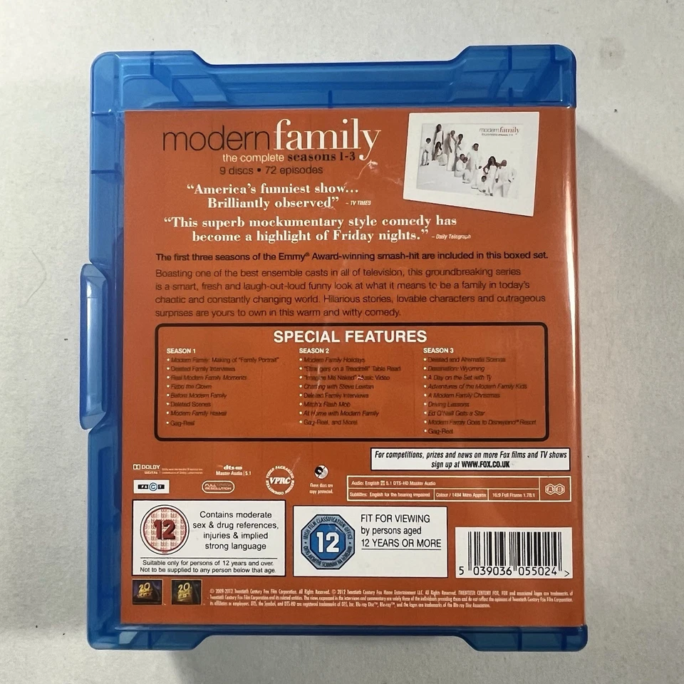 Modern Family Seasons 1-3 (2009-2012) Comedy 72 Episodes Blu-Ray Reg AB - Image 2 of 3