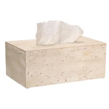 Sumnacon Rectangular Tissue Box Cover Travertine Stone Bathroom Kitchen Livin...
