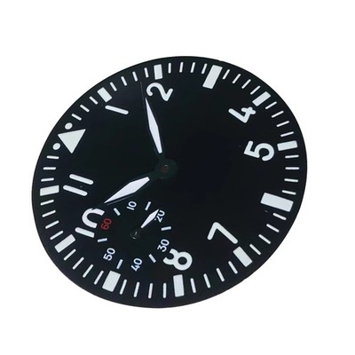 Green Luminous 38.9mm Black Watch Dial + Hands For ETA 6497 Watch Movement G