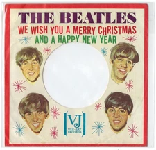 BEATLES WE WISH YOU A MERRY CHRISTMAS VEE-JAY ORIGINAL PICTURE SLEEVE '64 VG+