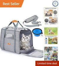 Luxury Soft-Sided Cat Carrier for Up to 15lbs - Airline Approved Travel Comfort