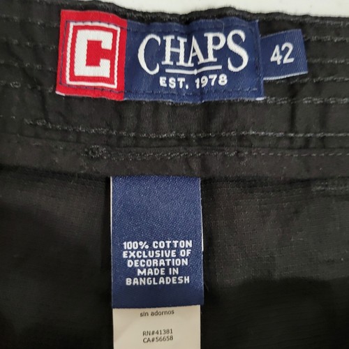 Chaps Neu mit Etikett Herren Cargo Shorts Größe 42 W schwarz Business Freizeit - Bild 3 von 4