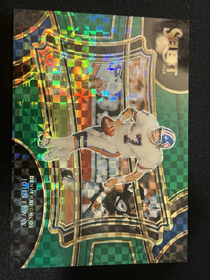 Panini Select 2023 - nivel de campo John Elway #328 verde Prizm 🚨 /5 🚨 Foto 2 de 4