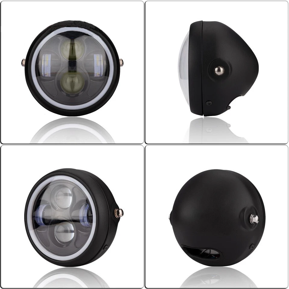 Proyector LED redondo para faros de motocicleta de 6,5 pulgadas con soporte para Harley Davidson Foto 4 de 4