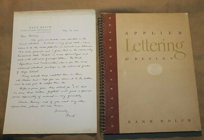 SIGNED RAND HOLUB 2nd printing APPLIED LETTERING & DESIGN with signed letter 