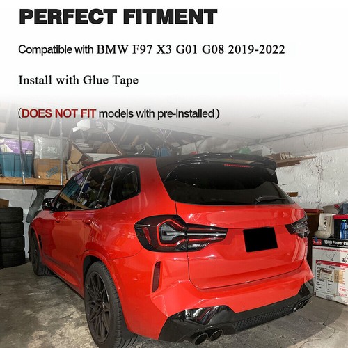 For BMW F97 X3 M-SPORT X3 G01 G08 19UP Gloss Black Rear Roof Spoiler Window Wing - Picture 3 of 12