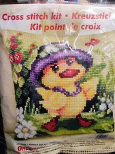 Vintage Orchidea Cross Stitch Pillow Kit Duck Art 9027 16 x 16 Spring Decor