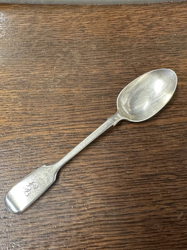 Antique 1872 Sterling Silver Spoon Letter G Victorian Fiddle Handle Teaspoon - Image 2 of 4