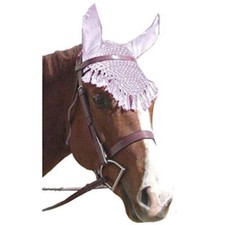 New Legacy brand WHITE CROCHET FLY VEIL w/ Ears For Cob Horse X-Full Oversize