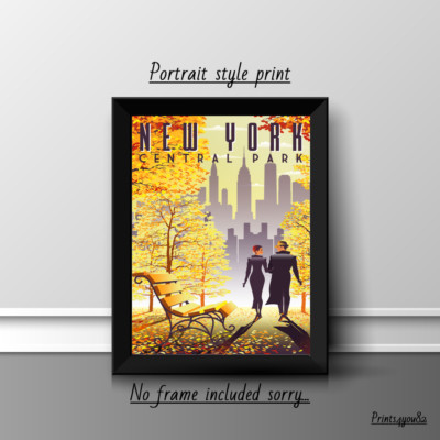NEW YORK RETRO A4 DRUCK POSTER BILD WANDBILD WOHNDEKO UNGERAHMT GESCHENK NEU  