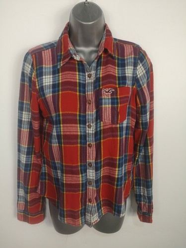 WOMENS HOLLISTER BLUE RED CHECKED SHIRT 