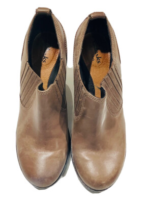 Clark’s Brown Leather Ankle Boots, EUC euc CLARKS tall INGALLS VICKY Brown LEATHER Riding BOOTS Wom  main image 4
