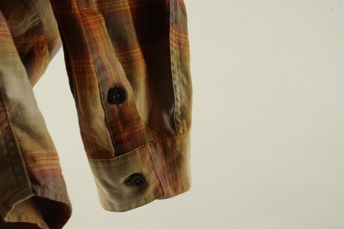 Patagonia Gorpcore Shadow Plaid Flannel Buckshot Shirt Men's Medium Orange Red - Picture 7 of 8