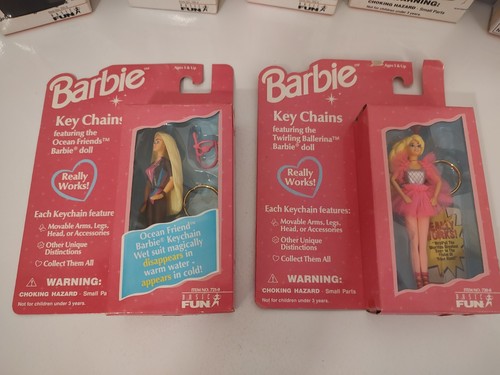 1990's Mattel Barbie Vintage Fashion Model Key Chain Dolls Lot Of 7 New In Box - Picture 3 of 7
