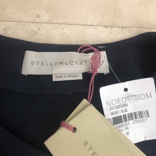 Stella McCartney Stretch Cady Top In Night Blue Arlesa Top Sz:44 - Picture 10 of 11