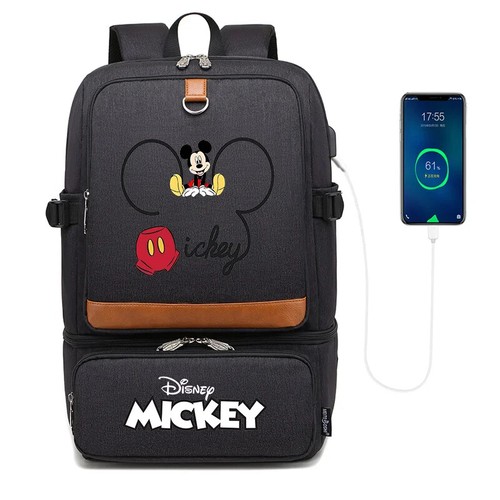 Mickey Minnie Backpacks Laptop USB Waterproof Cooler Bag Picnic Lunch Bag new - Picture 50 of 52