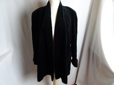 Vintage JS Collections Women Black Velvet Coat with Pockets Size M
