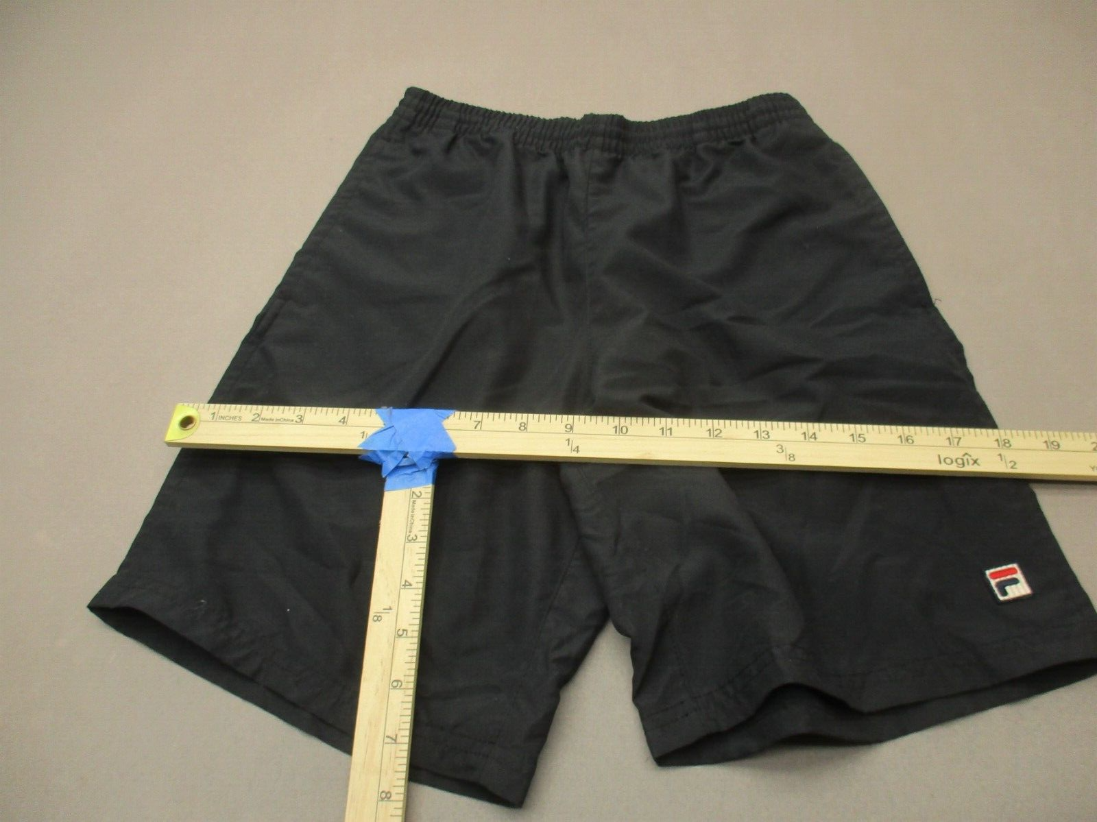 FILA Taglia M (8 10) Pantaloncini da corsa sportivi neri con tasca elasticizzati in vita 444