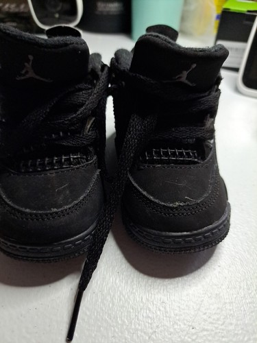 Nike Air Jordan 4 IV Retro Black Cat Shoes BQ7670- 010 SZ 5C - Picture 5 of 6