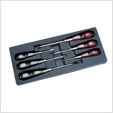 KTC Nepros Wooden Handle Screwdriver Magnetized Tip 6 piece Set NTD306