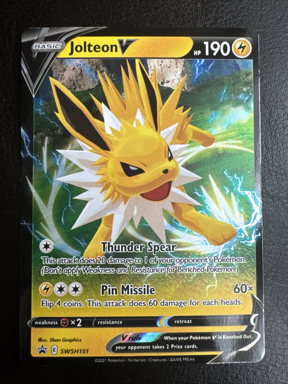 Jolteon V SWSH151 Black Star Promos Ultra Rare Holo Eeveelution Pokémon 2021 NM