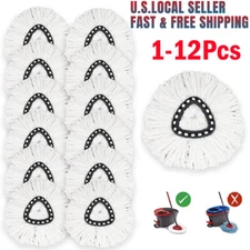 1-12 Pcs Replacement Microfiber Mop HEAD For O-Cedar Spin Mop Refills Easy Clean