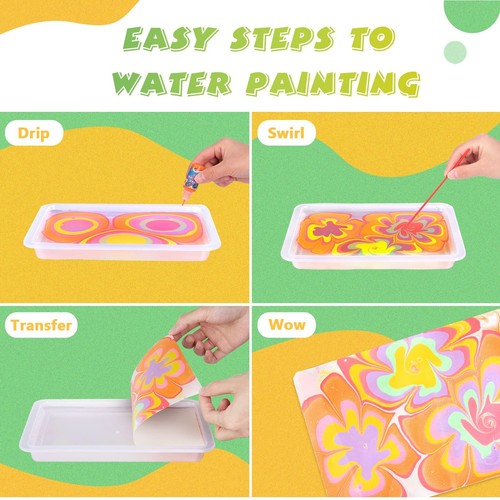 Marmorierfarbe Set inklusive Zubehör - Set - Marbling 12 Farben Paint Kit - Bild 7 von 13