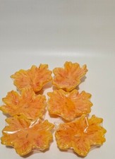 6 Fall Leaf Shaped Candles NEW