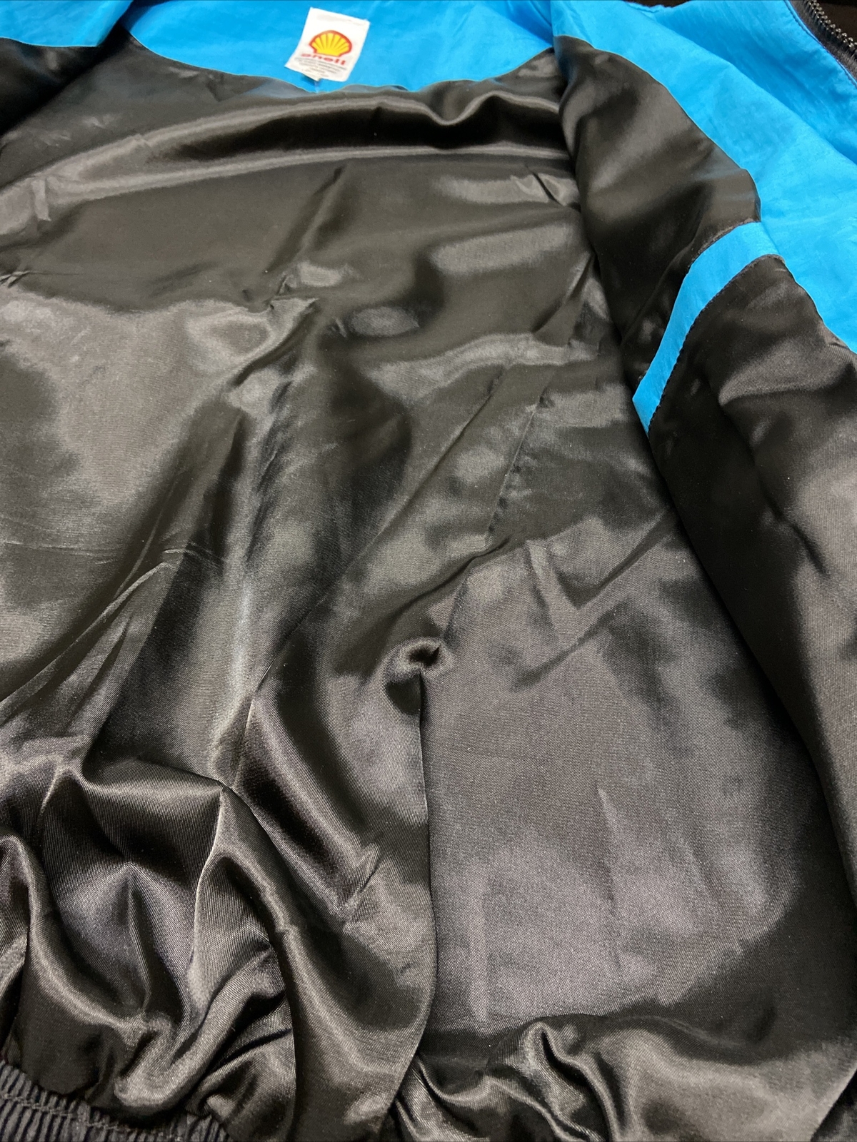 Shell Rotella T Patch Embroidered Men Large Bomber Lined Jacket Trucker Truck