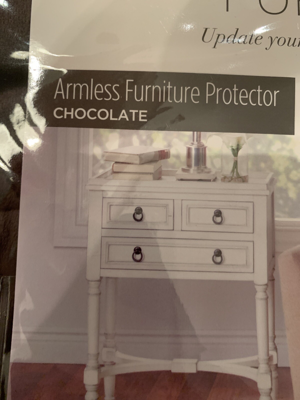 Sure Fit Stretch Pique Chocolate Brown Dining Chair Cover  New Armless