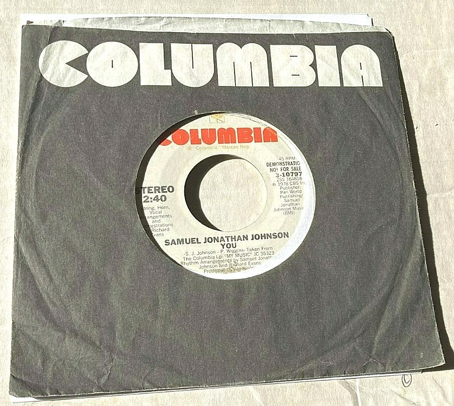 Samuel Jonathan Johnson - You/mono 45 Promo Columbia/US modern soul SVG HEAR