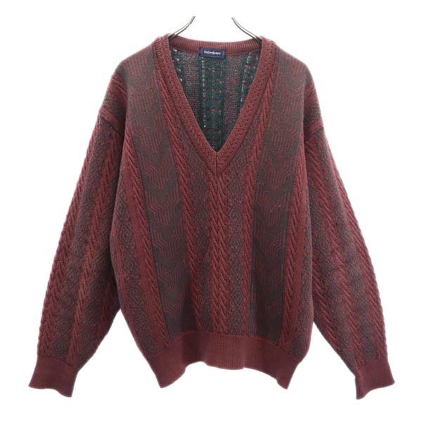 Maglione uomo YVES SAINT LAURENT anni 90 lana manico intero manica lunga scollo a V