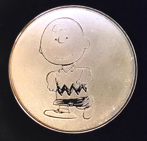 2021 Peanuts Charlie Brown Bullion Rare Vtg-999 Silver 1 Oz Ounce Art Coin Round