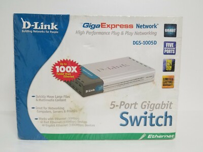 New D-Link  (DGS-1100-05) 5-Ports Plug-in Module Ethernet Switch Sealed Box
